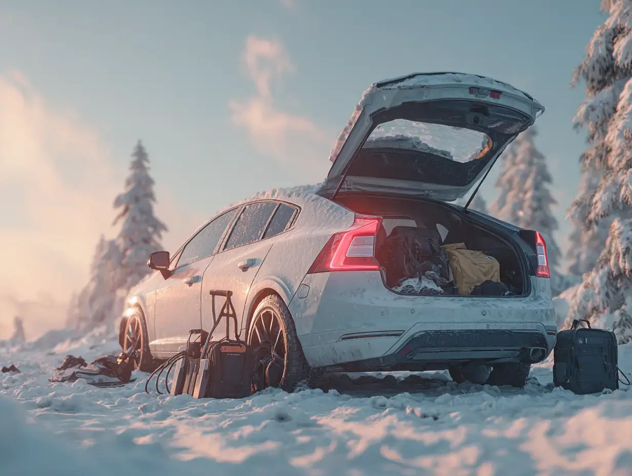 E-Auto im Winter - Elektroauto festgefroren - Reichweitenreduzierung durch Kälte
