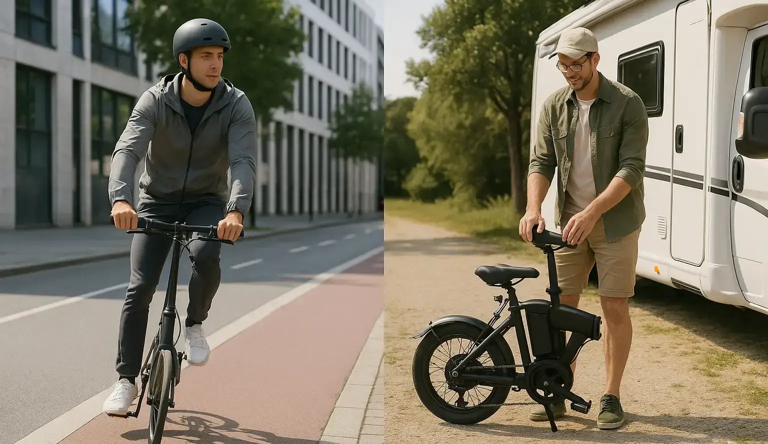 Faltrad vs. Klapprad - Vergleich mit zwei Fahrradfahrern