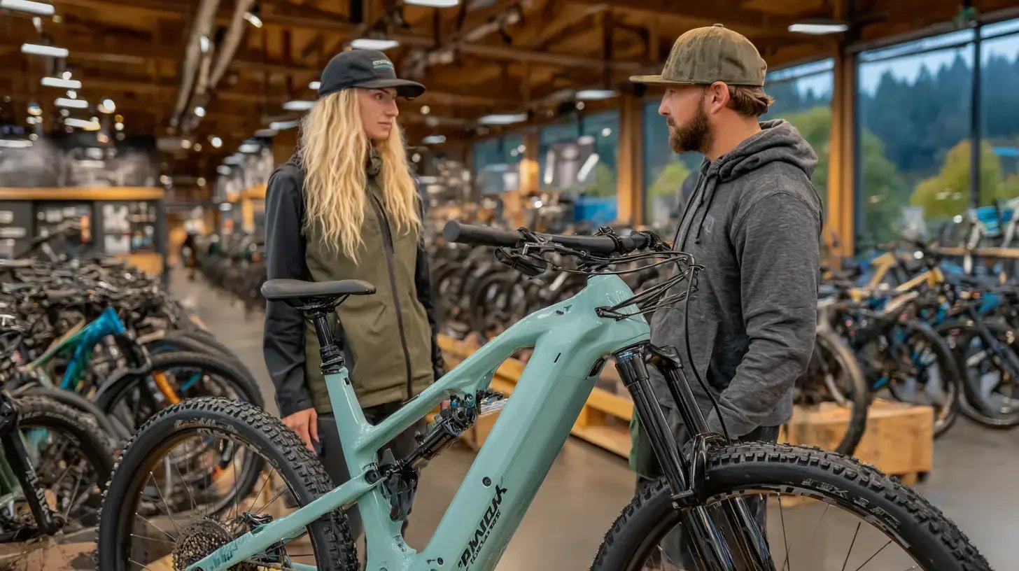Gravel-E-Bike kaufen - Verkaufsgespräch in einem E-Bike Geschäft