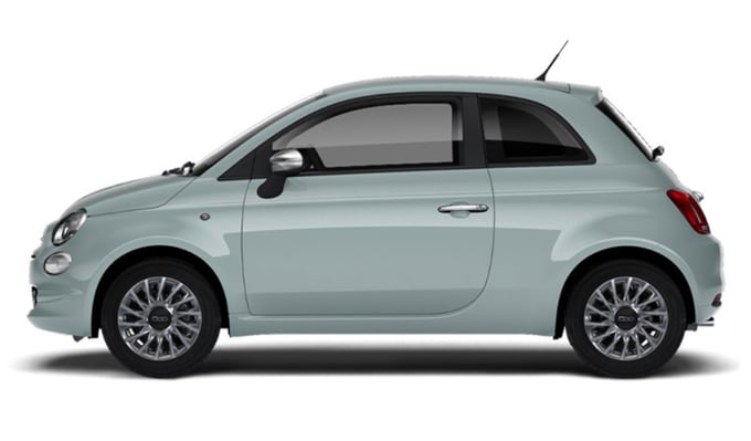 Elektro Cabrio Fiat 500 von der Seite