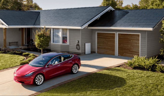 Tesla Solar Roof versorgt das Haus und ein Tesla mit Strom